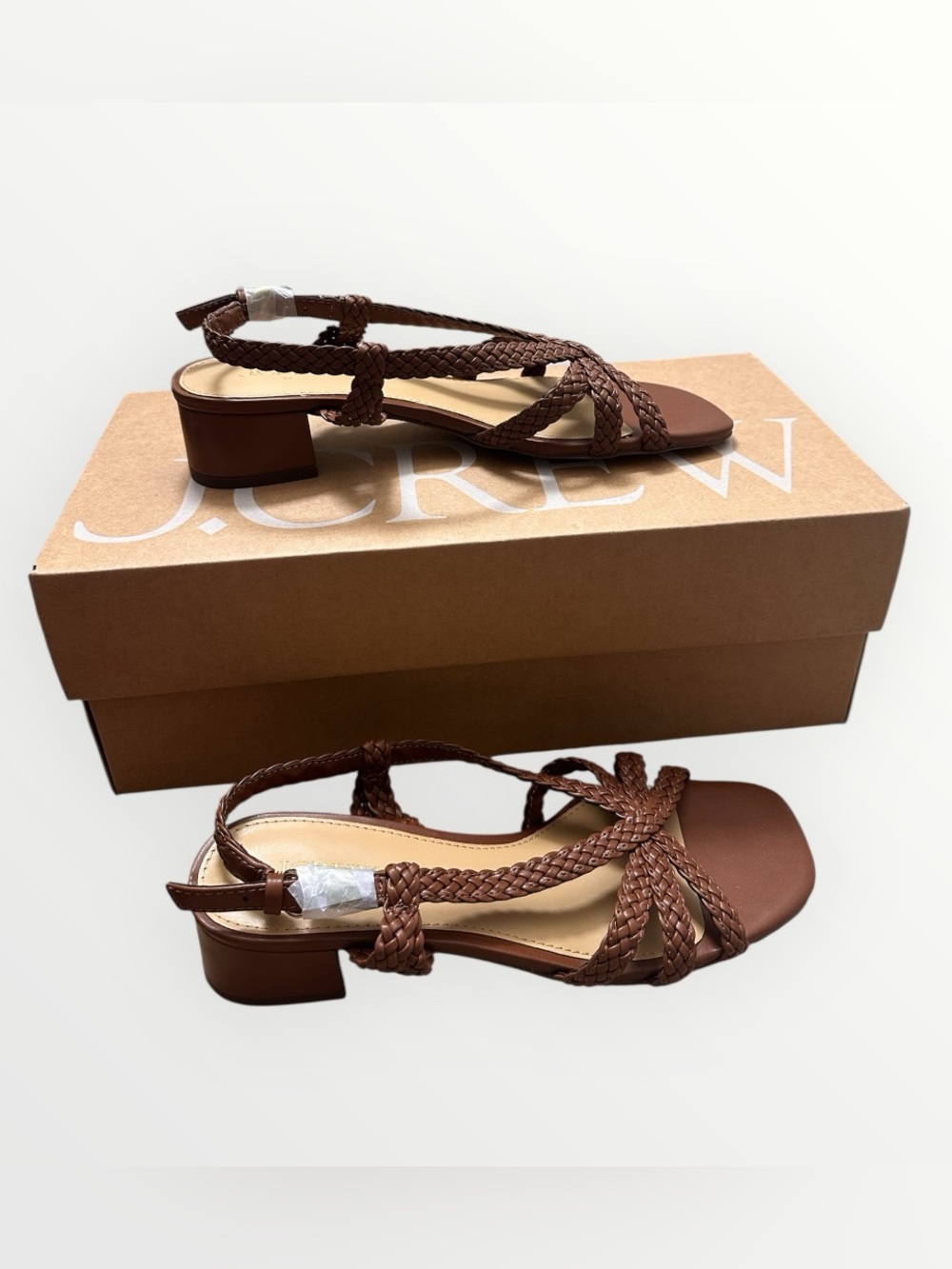 NWT J.Crew Braided Strappy Sandals in Chocolate Brown - Picture 8 of 11